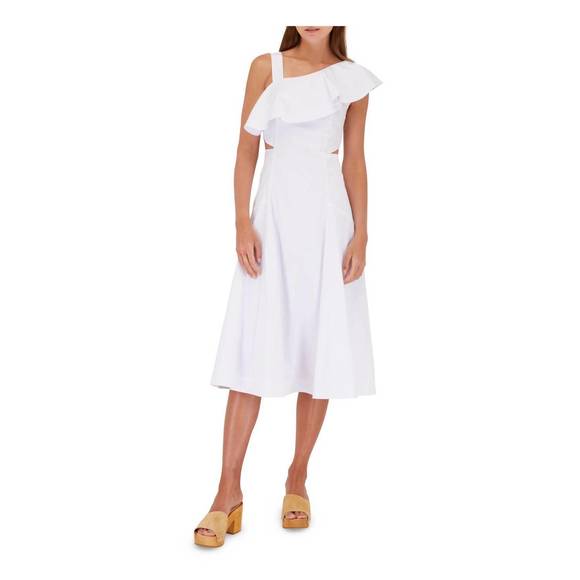 Veronica Beard Women s Orchid Beilla Ruffled-Sleeve Midi-Dress  2